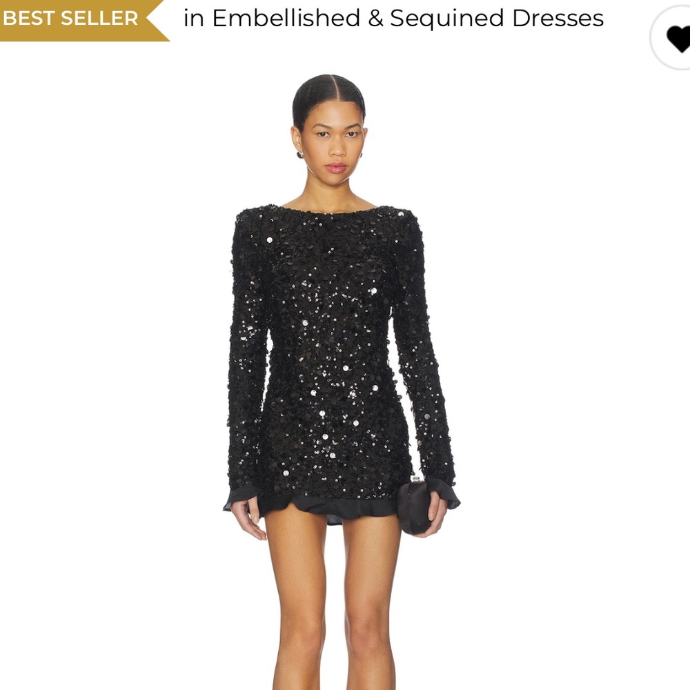 Show Me Your MuMu Black Metallic Sequin Maddison Mini Dress M